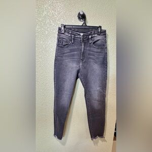 KanCan Women's Charcoal Cropped Jeans